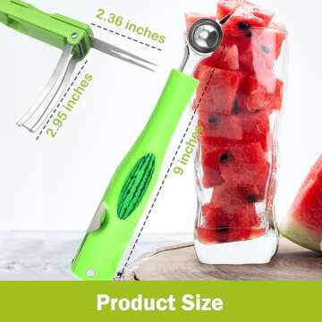 JAYVAR Watermelon Slicer Cutter with Melon Baller Set