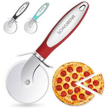 Premium Stainless Steel Pizza Cutter - Easy Clean & Sharp