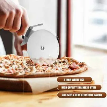Premium Stainless Steel Pizza Cutter - Easy Clean & Sharp