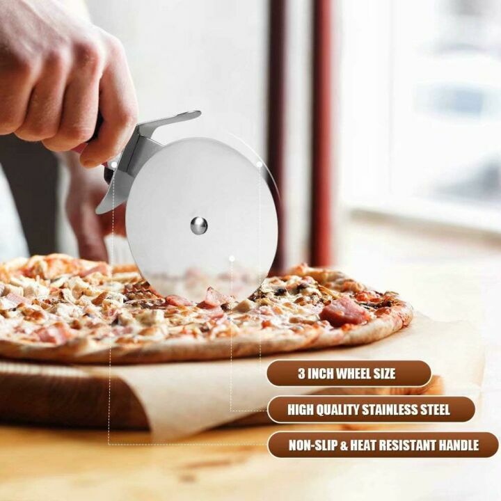Premium Stainless Steel Pizza Cutter - Easy Clean & Sharp