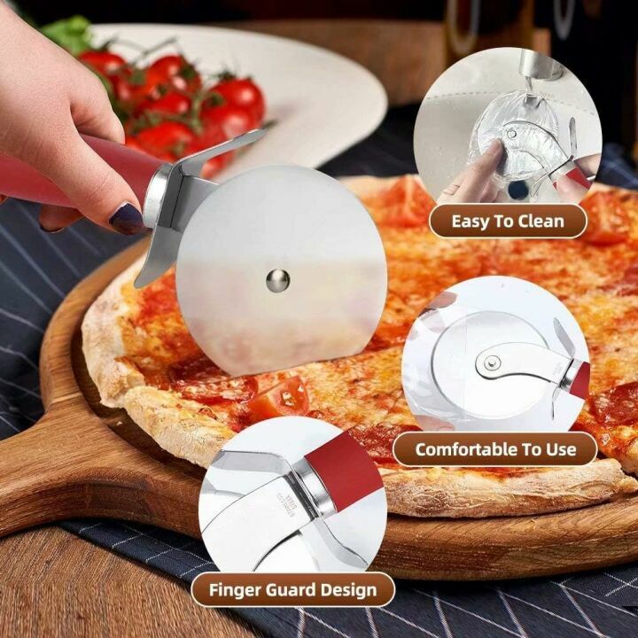 Premium Stainless Steel Pizza Cutter - Easy Clean & Sharp