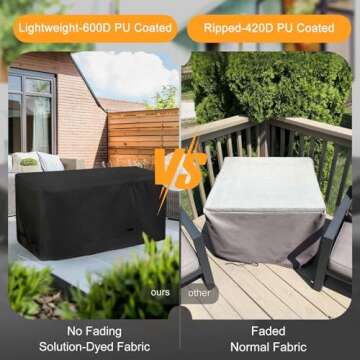 NettyPro Fade Resistant Fire Pit Table Cover Rectangular Waterproof Heavy Duty Outdoor Patio Firepit Cover for Gas Propane Fire Pit Table Rectangle, 58 x 30 x 24 Inch, Black