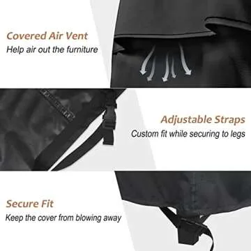 NettyPro Fade Resistant Fire Pit Table Cover Rectangular Waterproof Heavy Duty Outdoor Patio Firepit Cover for Gas Propane Fire Pit Table Rectangle, 58 x 30 x 24 Inch, Black