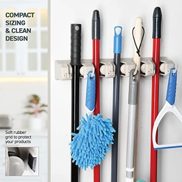 Broom Holder Wall Mount Organizer - 2 Pack for Home