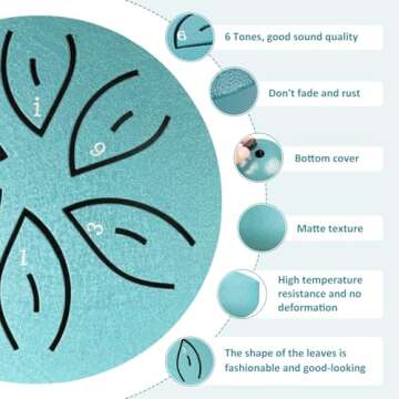 Rain Drum for Outside - Compact & Soothing Mini Steel Tongue Drum