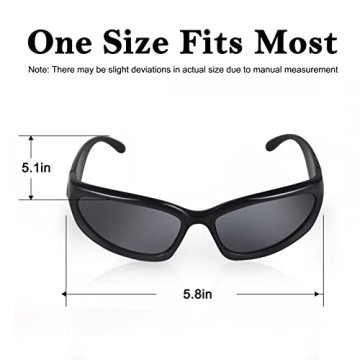 Milramtob Y2K Wrap Around Sunglasses for Trendy Style