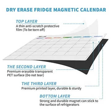 Vibrant Dry Erase Magnetic Calendar for Home Organization