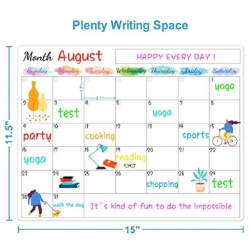 Vibrant Dry Erase Magnetic Calendar for Home Organization