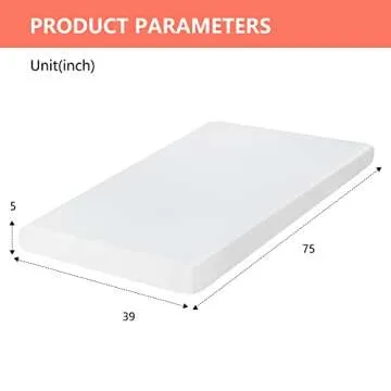 Twin Mattress 5 inch Gel Memory Foam Mattress Medium Firm Mattresses for Cool Sleep Relieving Pressu...
