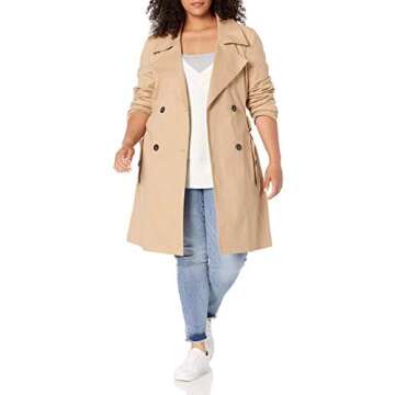 The Drop Women's Elisa Trench Coat Outerwear, -Khaki, XS
