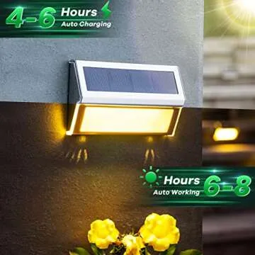 JSOT Solar Step Deck Lights - 10Pack Outdoor Waterproof Stairs Lights for Yard Garden Landscape Pool Fence Step Wall - 9 LED Beads Solar Lighting