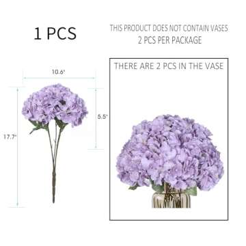 Kimura's Cabin 2 Bouquets Fake Hydrangea Flowers for Decor