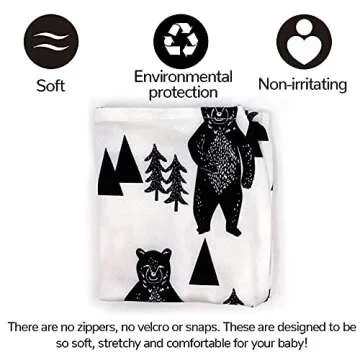 Newborn Swaddle Blanket with Beanie Set,Soft Stretchy Cocoon Sack for 0-3 Months Baby Boys and Girls