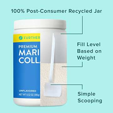 Further Food Premium Marine Collagen Peptides | Wild-Caught, Keto Protein Powder | Hydrolyzed Collagen Powder for Hair, Skin, Nails, Bones & Joint (6.25 oz)