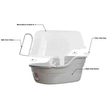 Petphabet Jumbo Hooded Cat Litter Box, Extra Large Gray