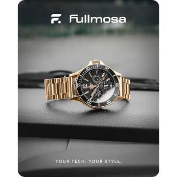 Fullmosa 22mm Metal Chain Watch Band Compatible with Samsung Galaxy Watches and Garmin