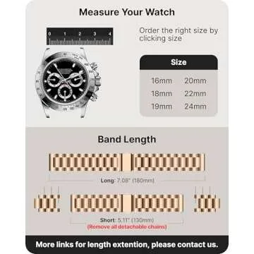 Fullmosa 22mm Metal Watch Band for Smartwatches