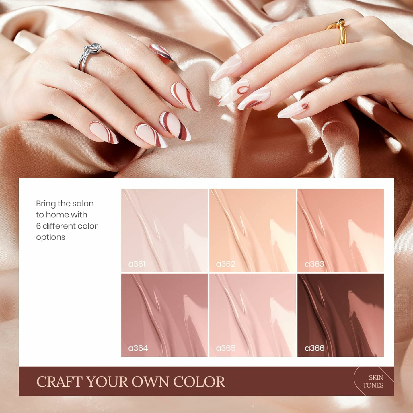 Beetles Gel Polish Skin Tone Collection 6 Colors