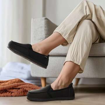 RockDove Women's Two-Tone Hoodback Slipper with Removable Insole, Size 9 US Women, Black