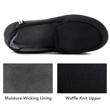 RockDove Women's Two-Tone Hoodback Slipper with Removable Insole, Size 9 US Women, Black