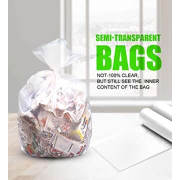 FORID Clear Small Trash Bags - 4 Gallon Garbage Bags Wastebasket Bin Liners 220 Count Plastic Trash ...