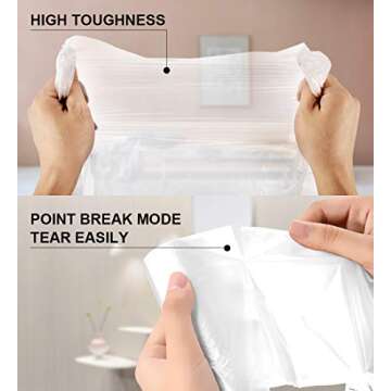 FORID Clear Small Trash Bags - 4 Gallon Garbage Bags Wastebasket Bin Liners 220 Count Plastic Trash Bags for Bathroom Bedroom Office Trash Can - Durable & Thick Trash Bag Can Liners