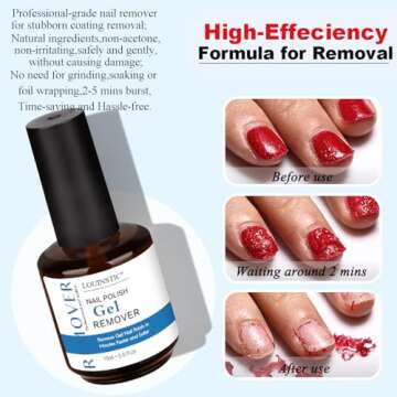 LOUINSTIC Gel Nail Polish Remover - Quick Gel Polish Remover for Nails in 3-5 Minutes, Gel Nail Remo...