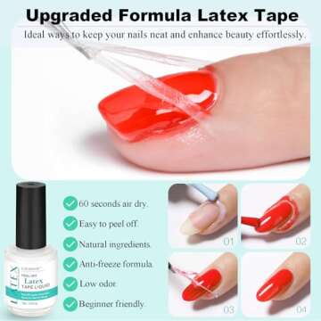 LOUINSTIC Gel Nail Polish Remover - Quick Gel Polish Remover for Nails in 3-5 Minutes, Gel Nail Remover Kit with Nail Cuticle Oil and Latex Tape, Easy Gel Remover removedor de esmalte gel