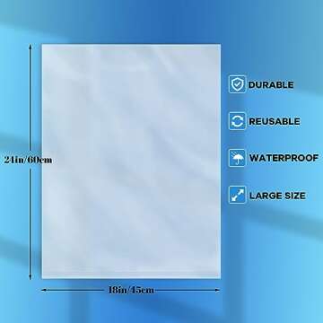 WFPLUS 100 Pack 18 x 24 inch 1 Mil Clear Plastic Flat Poly Bags Clothing Merchandise Bags for Food B...