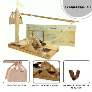 Pathfinders STEM Kit – Leonardo da Vinci Trebuchet kit | trebuchets Catapult Science Kits for Kids Age 12-14 | stem Kits for Kids Age 12-14 Physics Toys | Kids Engineering kit | Learning Resource