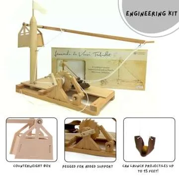 Pathfinders STEM Kit – Leonardo da Vinci Trebuchet kit | trebuchets Catapult Science Kits for Kids Age 12-14 | stem Kits for Kids Age 12-14 Physics Toys | Kids Engineering kit | Learning Resource