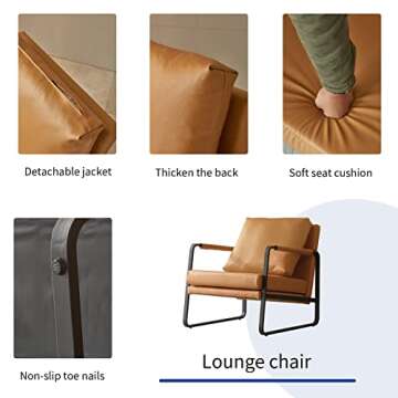 jiexi Modern PU Leather Lounge Chair for All Spaces