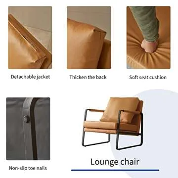 jiexi Modern PU Leather Lounge Chair for All Spaces