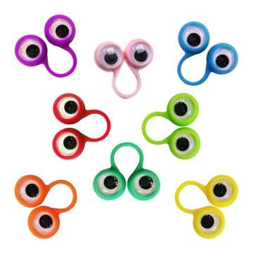 PPXMEEUDC Eye Finger Puppets Googly Eye Finger Puppets Wiggly Eyeball Finger Puppet Rings Eye Finger Toy Kids Party Favor A Pack of 32