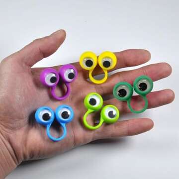 PPXMEEUDC Eye Finger Puppets Googly Eye Finger Puppets Wiggly Eyeball Finger Puppet Rings Eye Finger Toy Kids Party Favor A Pack of 32