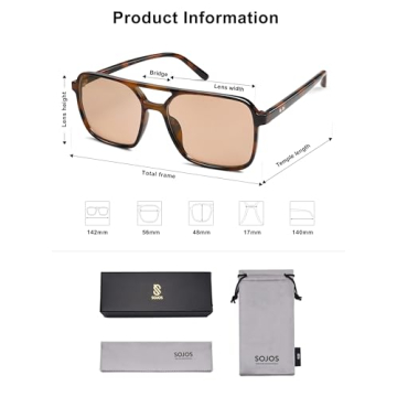SOJOS Trendy Vintage Aviator Sunglasses For All