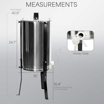 VIVO Honey Extractor - Stainless Steel Manual Spinner