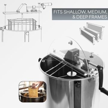 VIVO Honey Extractor - Stainless Steel Manual Spinner