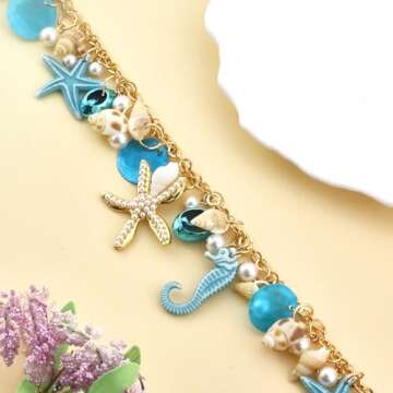 Stylish Shell Starfish Pearl Charm Necklace for Women
