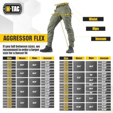 Aggressor Flex - Tactical Pants - Men Cotton Cargo Pockets (Army Olive, XL/L)