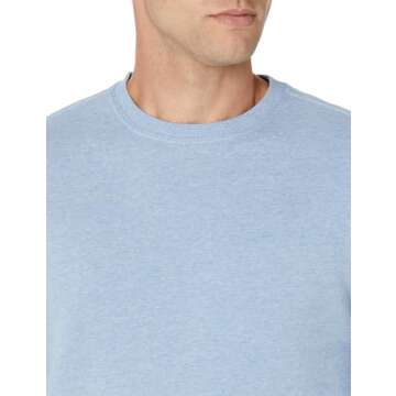 Amazon Essentials Men's Fleece Crewneck Sweatshirt in Light Blue Heather