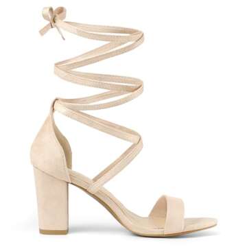 Chic Allegra K Women's Strappy Lace Up Heels