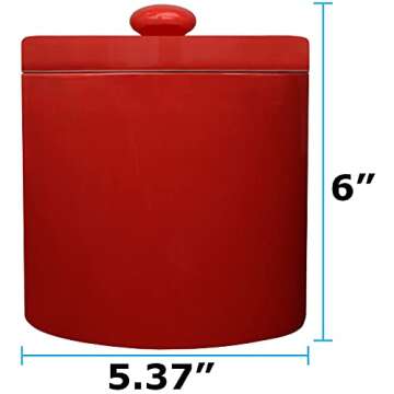 Blue Donuts Ceramic Bacon Grease Container with Strainer - Farmhouse Grease Can for Kitchen with Str...