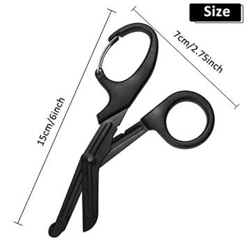 2 Pack Trauma Shears, 5.8 Inch Stainless Steel Medical Scissors, Bandage Scissors with Carabiner, Nu...