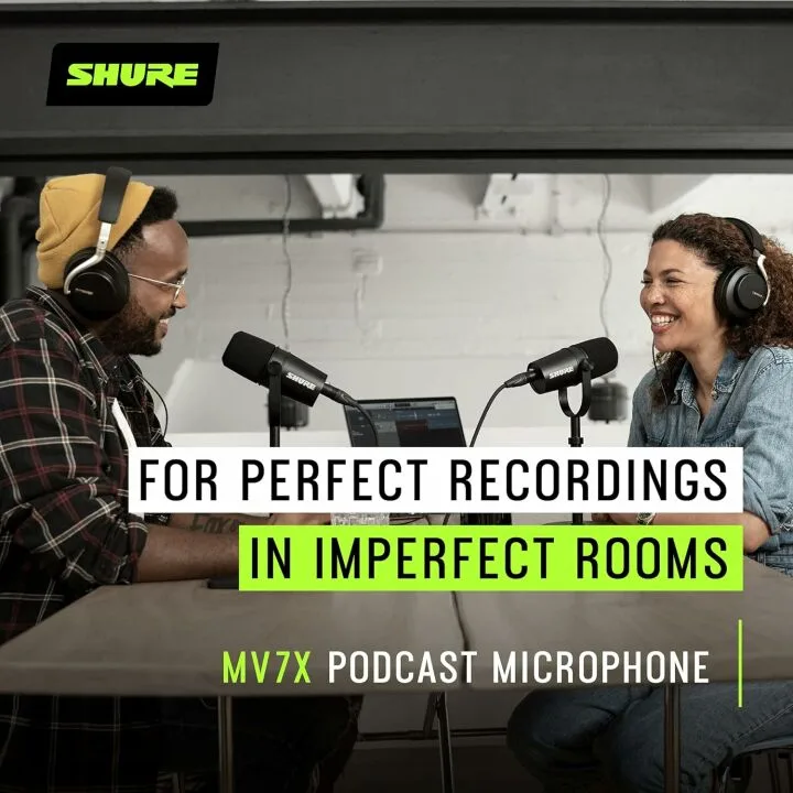 Shure MV7X XLR Dynamic Podcast Microphone