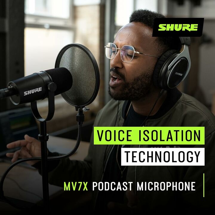 Shure MV7X XLR Dynamic Podcast Microphone