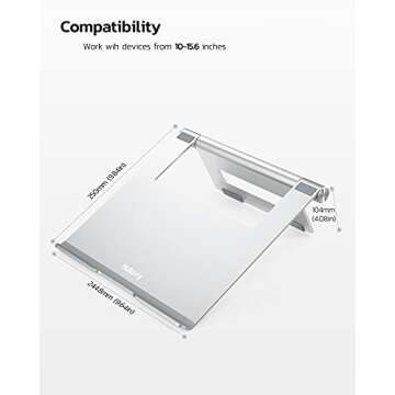 Nulaxy Portable Adjustable Laptop Stand for Comfort