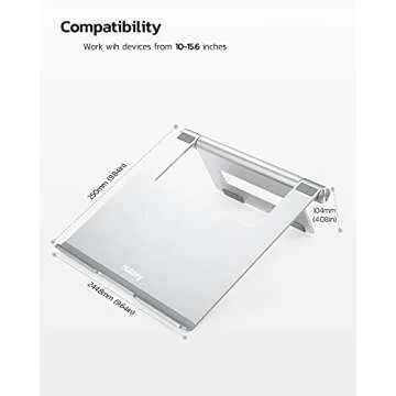 Nulaxy Portable Adjustable Laptop Stand for Comfort