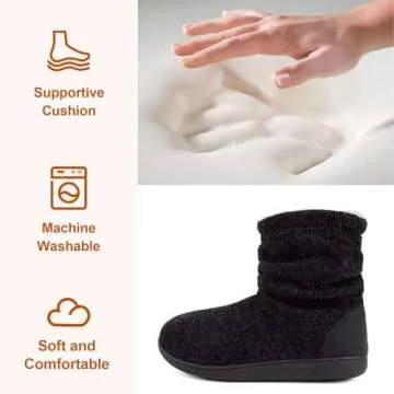 LongBay Women's Stylish Chenille Bootie Slippers