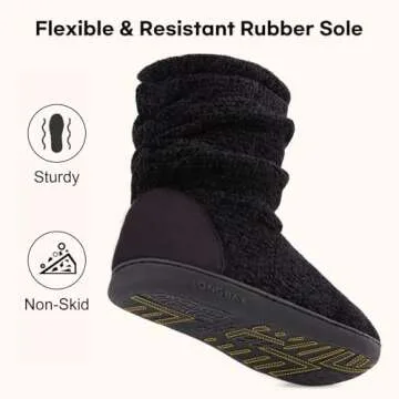 LongBay Women's Stylish Chenille Bootie Slippers